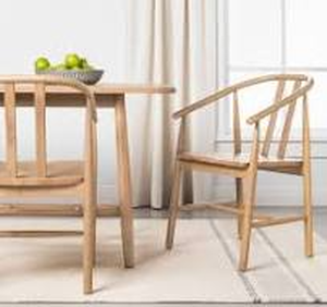 lot 52 image: LOT OF 2 Hearth and Hand Sculpted Wood Dining Chairs