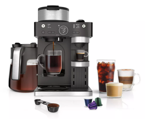 lot 53 image: Ninja 12cSingle-Serve Espresso & Coffee Barista System  CFN601 Stainless Steel, Dishwasher-Safe, 60oz Capacity