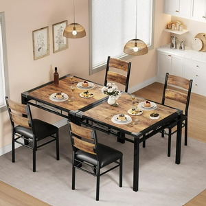 lot 94 image: 5PCS DStyles Dining Table Set for 4, Industrial Kitchen Table and Chairs Kitchen Breakfast Table Set