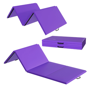 lot 110 image: BalanceFrom Folding Exercise Mat, 10ft x 4ft Four Fold Exercise Mat with Carrying Handles