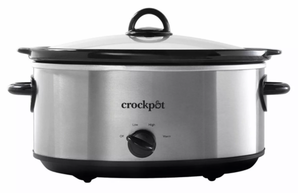 lot 207 image: Crock-Pot 7qt Manual Slow Cooker - Stainless Steel Original Slow Cooker, Removable Stoneware, Stay-Cool Handles, 270W
