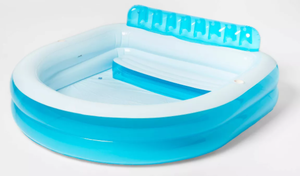 lot 331 image: LOT OF 2 Family Pool with Bench 140 Gallon Oval Kiddie Pool - Sun Squad