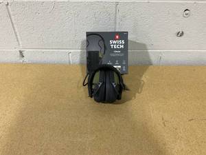 lot 355 image: Swiss Tech Hearing Electronic Foldable Earmuffs with Noise Reduction, Bluetooth Compatible