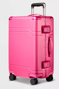 lot 34 image: Signature Hardside Trunk Carry On Spinner Suitcase - Open Story