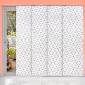 lot 361 image: 86x96 Chicology Light Filtering Panel Track Diamond Blind