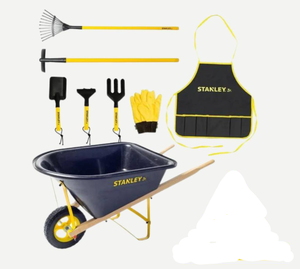 lot 422 image: 7PCS Stanley Jr Kids Wheelbarrow and Garden Set
