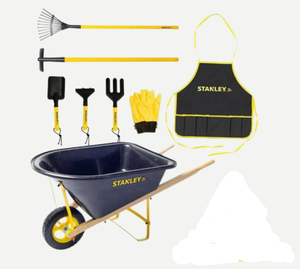 lot 423 image: 7PCS Stanley Jr Kids Wheelbarrow and Garden Set