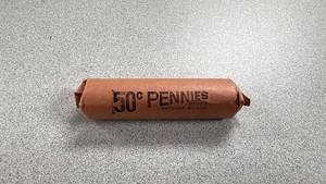 lot 45 image: Roll of 50 Wheat Pennies Including 1935