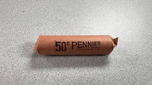 lot 46 image: Roll of 50 1945-S Lincoln Pennies