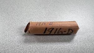 lot 47 image: 1916-D Lincoln Wheat Pennies Roll