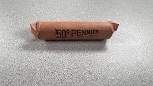 lot 48 image: Roll of 50 Wheat Pennies from 1953-S