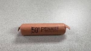 lot 50 image: Roll of Lincoln Wheat Pennies - 1944 S