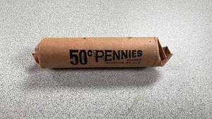 lot 51 image: 50 Pennies Wrapped Roll