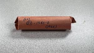 lot 53 image: Roll of 50 Wheat Pennies including 1940-D