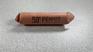 lot 54 image: 1945-S Wheat Pennies Roll