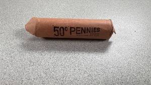 lot 60 image: Roll of 50 Wheat Pennies - Lincoln Cents 1946