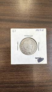 lot 81 image: 1907-S Barber Silver Half Dollar