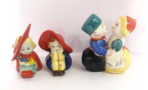 lot 16 image: Dolly Dingle Salt and Pepper and Kissing Dutch Couple Salt and Pepper
