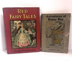 lot 71 image: Two Antique Books Red Fairy Tales and Adventures of Bunny Boy