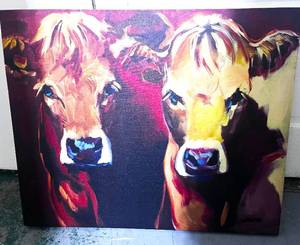 lot 73 image: Cow on Canvas 36 X 26