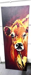 lot 72 image: Cow on Canvas 50 X 19