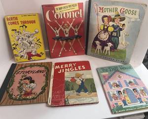 lot 112 image: 6 Vintage Books Merry Jingles, Storyland, Doll House