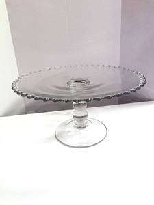 lot 27 image: Vintage Imperial Glass CandlewickHobnail Cake Stand