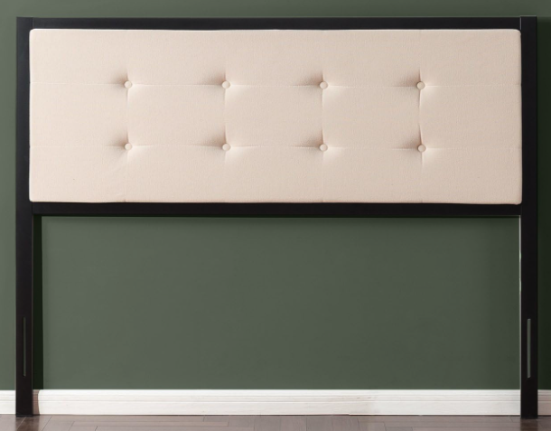 lot 29 image: ZINUS Barbara Upholstered Headboard Button Tufted Metal Frame Headboard- Queen