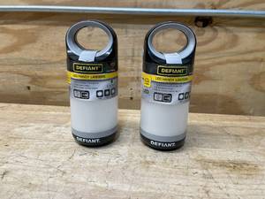 lot 42 image: Defiant 300 Lumens Handy Lantern in Grey lot of 2