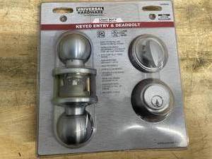 lot 37 image: Universal Hardware Light Duty Commercial ANSI Grade 2 Entry Knob and Deadbolt U