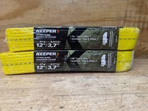 lot 44 image: KEEPER Lot of 2 2 in. x 12 ft. 1 Ply Lift Sling with Flat Loop