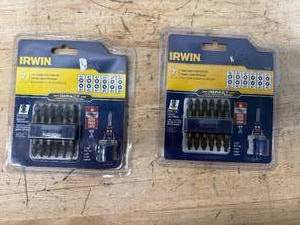 lot 83 image: IRWIN lot of 2 Tools IMPACT Performance Series Double-Ended Screwdriver Power Bit, Assorted, 2 38-inch length, 5-Piece Set with Magnetic Screw Hold Attachment