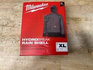 lot 88 image: Milwaukee Mens X-Large Gray HYDROBREAK Layer Rain Shell Jacket