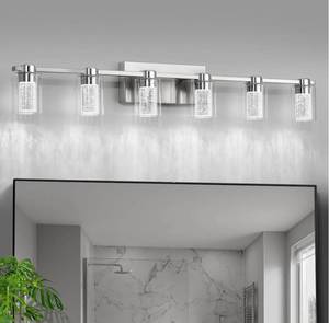 lot 144 image: Eatich 6-Light Brushed Nickel Vanity Light