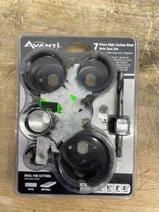lot 197 image: Avanti AHS007S High Carbon Steel Hole Saw Set 7-Piece