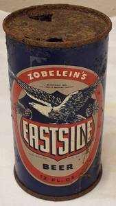 lot 10 image: Vintage 1951 ZOBLELEINS EASTSIDE FLAT TOP BEER CAN LOS ANGELES BREWING CALIFORNIA