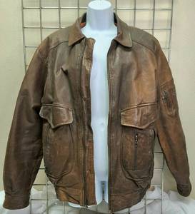 lot 7 image: Weekends Leather Bomber Brown Jacket