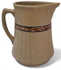 Antique Red Wing Pottery Gray Line Water Pitcher Rare and HTF