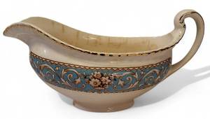 lot 25 image: Antique 1900s Johnson Brothers china gravy boat - Old English Johnson Bros England Stamp