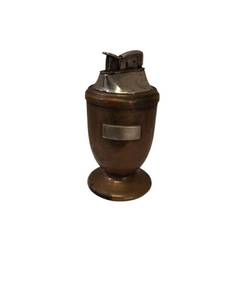 lot 43 image: Vintage Penguin Brass and Chrome Table Lighter   by Evans Fuel