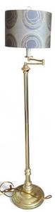 lot 59 image: Vintage Retro Floor Lamp 60 Tall Antique Brass Metal Swing Arm