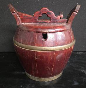Antique Chinese wood barrel