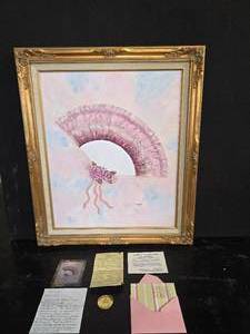 lot 39 image: Textured pastel painting on canvas