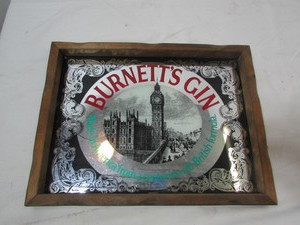 lot 178 image: Vintage Burnetts Gin Advertising Mirror