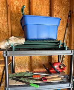 lot 39 image: Garden Tool Set with Storage Bin
