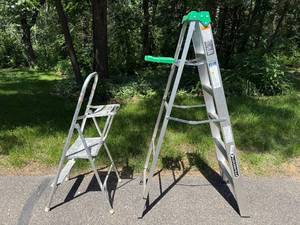 lot 42 image: Set of 2 Ladders Louisville 6ft & Metal Step Ladder