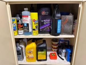 lot 59 image: Collection of Automotive and Machinery Lubricants and Fluids - content quantities unverified