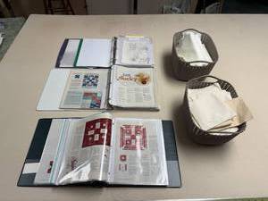 lot 90 image: Collection of Craft Books, Sketches, and Fabric Pieces