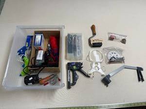 lot 114 image: Assorted Craft and DIY Tool Set with Glue Guns and Staplers