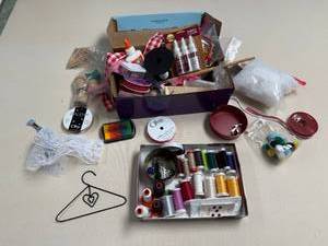 lot 116 image: Comprehensive Crafting Supplies Set with Threads, Fabrics, and More